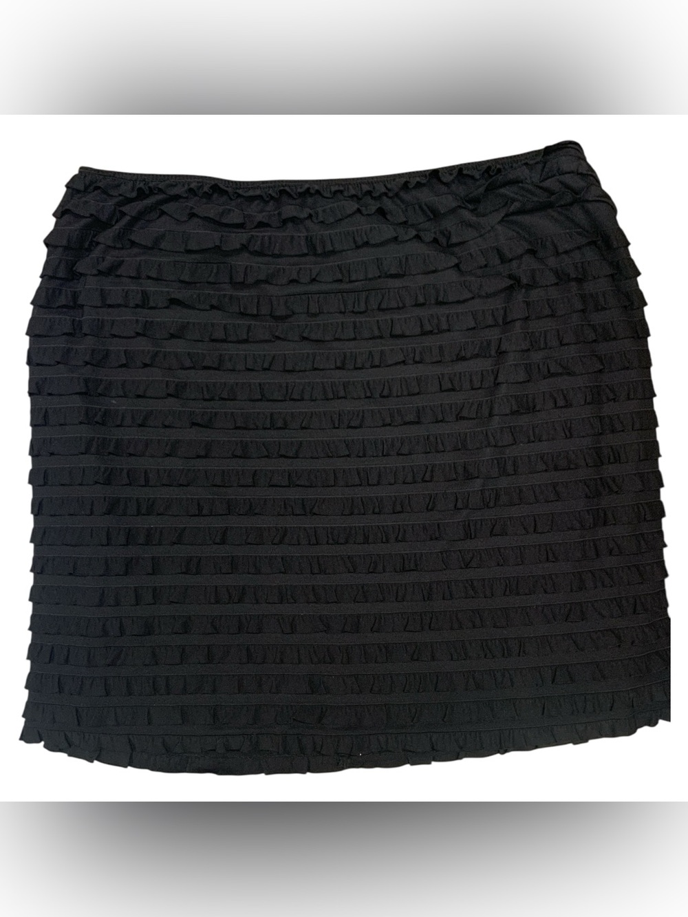 Frank Lyman Design Black Ruffled Tier Mini Skirt Size Xl